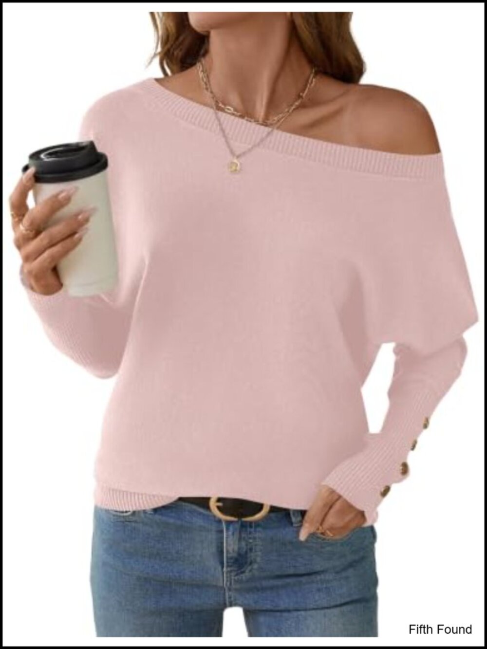 Off Shoulder Oversized Knit Pullover Sweater Batwing Sleeve Women's